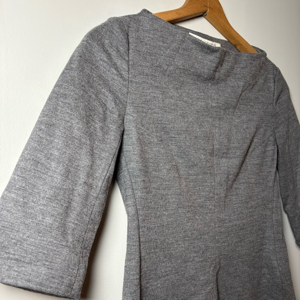 Diane von Furstenberg Gray Wool Sheath Dress Quiet Luxury Minimalist Size 4 - Picture 9 of 9